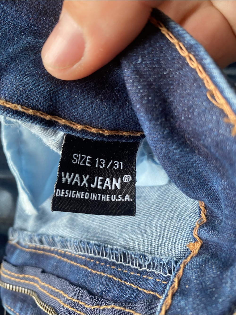 Wax Jean Dark Blue Women's Denim Jeans with Contrast Stitching